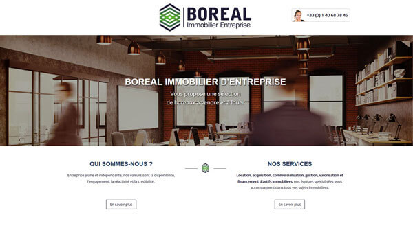 Webdesign du site boreal immobilier